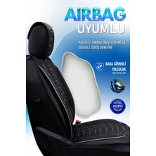 Asya seat Toledo Uyumlu Lüks Deri Oto Koltuk Kılıfı Ön-Arka Set Max Series (Siyah-Beyaz)