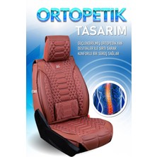 Asya fiat Tempra Uyumlu Lüks Deri Oto Koltuk Kılıfı Ön-Arka Set Max Series (Tarçın)