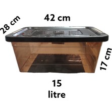 Amaç Yaşam ve Ambalaj Saklama Kabı 15 Litre Dikdörtgen Vakum Kapaklı 2 Li Set