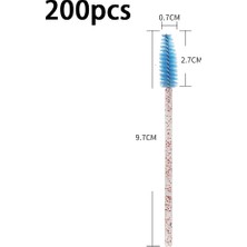 Breeze 200 Adet Tek Kullanımlık Kristal Çubuk Kirpik Fırçası Makyaj Fırçası-Kristal Çubuk Tam Mavi (Yurt Dışından)