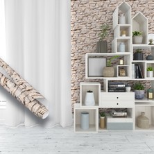 Dekoros Doğal Taş Desenli Yapışkanlı Folyo, Mutfak, Tezgah, Masa, Dolap Kaplama Folyosu, Isıya Dayanıklı, Su Geçirmez, Yapışkan Folyolar, Sticker, Büyük Ebatlı, Dekoros