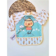 Ege Bebek Civciv Baskılı Unisex Bebek Uzun Kollu Sıvı Geçirmez Mama Önlüğü