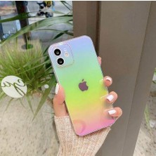 Miscase Apple iPhone 13 Pro Max Parlak Rainbow Holografik Kamera Korumalı Sert Kılıf