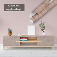 Dekoros Açık Ahşap Desenli Yapışkan Folyo, Su Geçirmez, Isıya Dayanıklı, Banyo, Yatak Odası, Mutfak Için Ev Dekoru, Dolap Yapışkanı, Duvar ve Mobilya Kaplama Folyosu, Kendinden Yapışkanlı Folyolar Dekoros