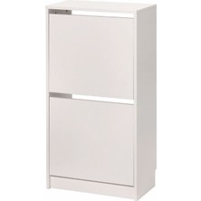 IKEA Bıssa Ayakkabı Dolabı, Beyaz, 49X28X93 Cm, 2 Bölmeli