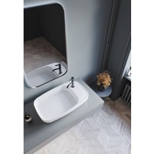 Turkuaz Cerastyle Nova 70 cm Tezgah Üstü Çanak Lavabo Gizli Sifonlu