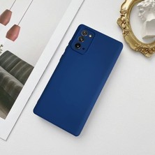 Miscase Samsung Lansman Likid Silikon Kamera Korumalı Kılıf Lacivert-Note 10 Lite