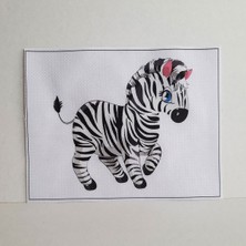 Elka Çocuklar Için Goblen Etamin Işleme Seti 17X22 cm Zebra Deseni