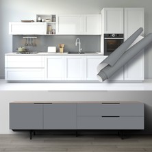 Dekoros Düz Renk Mat Silinebilir Antrasit Gri Yapışkanlı Folyo, Mutfak, Tezgah, Masa, Dolap Kaplama Folyosu, Isıya Dayanıklı, Su Geçirmez, Yapışkan Folyolar, Sticker, Büyük Ebatlı, Dekoros