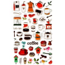 Limmy Sticker Kabartmalı Stiker Defter, Planlayıcı Etiket (LXK-019) - 22X14 cm - Çay Kahve