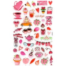 Limmy Sticker Kabartmalı Stiker Defter, Planlayıcı Etiket (LXK-021) - 22X14 cm - Pembe Love Ayıcık