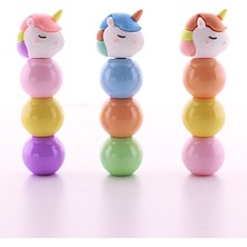 Home Dekor Hediye Çocuklar Için Eğlenceli Renkli 3 Adet 9 Kalemli Unicorn Tasarımlı Fosforlu Kalem Set