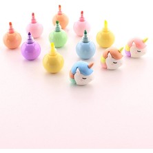 Home Dekor Hediye Çocuklar Için Eğlenceli Renkli 3 Adet 9 Kalemli Unicorn Tasarımlı Fosforlu Kalem Set