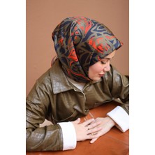 SİLKHOME Silk Home Twill Ipek Eşarp Lacivert, Haki, Turuncu, Somon 11419-49