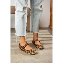 Dicle Polat Shoes Alberta Leopar Kadın Babet
