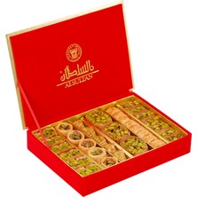 Al Sultan Sweets Karışık Baklava  Kırmızı Kadife Kutusunda 6'lı Lezzet Koleksiyonu 400 gr