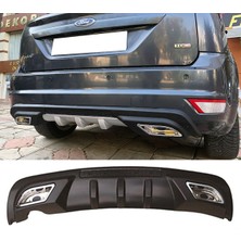 MKG Otomotiv Ford Focus 2 Hb Difüzör Difizör Siyah + Kare Egzoz Görünüm C Tip 2004 - 2010