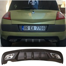 MKG Otomotiv Renault Megane 2 Hb Difüzör Difizör Siyah + Kare Egzoz Görünüm C Tip