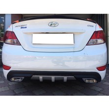 MKG Otomotiv Hyundai Accent Blue Difüzör Difizör Siyah + Kare Egzoz Görünüm C Tip 2010 - 2018