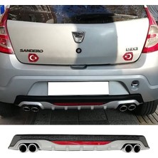 MKG Otomotiv Dacia Sandero Gri Difüzör Difizör Yuvarlak Egzoz Görünüm Reflektörlü