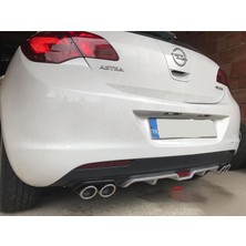 MKG Otomotiv Opel Astra J Hatchback Siyah Difüzör 4 Krom Egzoz Görünümlü Difizör Arka Ek Body Kit