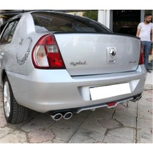 MKG Otomotiv Renault Clio Symbol Siyah Difüzör 4 Krom Egzoz Görünümlü Difizör Arka Ek Body Kit 2000-2012