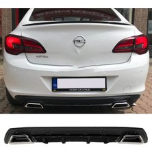 MKG Otomotiv Opel Astra J Sedan Siyah Difüzör Çiftli Kare Egzoz Görünümlü D Tip Difizör