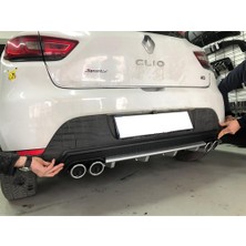 MKG Otomotiv Renault Clio Mk4 Gri Difüzör Çiftli Yuvarlak Egzoz Görünümlü D Tip Difizör 2012-2019