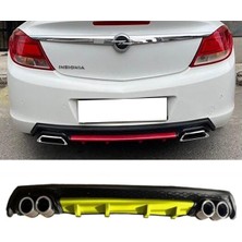 MKG Otomotiv Opel Insignia Sarı Difüzör Çiftli Yuvarlak Egzoz Görünümlü D Tip Difizör 2009 - 2013
