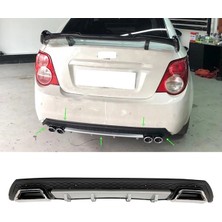 MKG Otomotiv Chevrolet Aveo Sedan Gri Difüzör Çiftli Kare Egzoz Görünümlü D Tip Difizör 2012 - 2016