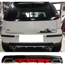 MKG Otomotiv Opel Corsa C Kırmızı Difüzör Çiftli Kare Egzoz Görünümlü D Tip Difizör