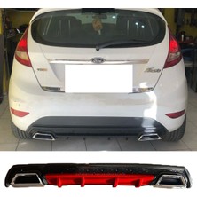 MKG Otomotiv Ford Fiesta Mk7 Kırmızı Difüzör Çiftli Kare Egzoz Görünümlü D Tip Difizör