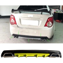 MKG Otomotiv Chevrolet Aveo Sedan Sarı Difüzör Çiftli Kare Egzoz Görünümlü D Tip Difizör 2012 - 2016
