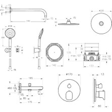 Artema A49279 Root Round  Ankastre Termostatik Duş Seti Shine S