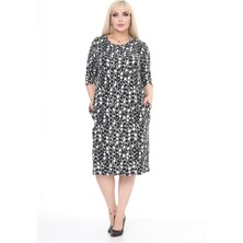 Modayız Çift Cepli Kışlık Büyük Beden Elbise 21B-2496