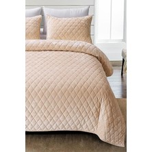 Evlen Home Collection Kapitone Kadife Yatak Örtüsü Seti Tek Kişilik Supersoft 2 Parça Yumuşak Elyaf Dolgulu Çeyizlik