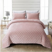 Evlen Home Collection Kapitone Kadife Yatak Örtüsü Seti Tek Kişilik Supersoft 2 Parça Yumuşak Elyaf Dolgulu Çeyizlik