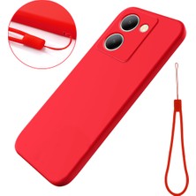 Hello-U Vivo Y36 4g Yumuşak Astar Sıvı Silikon Telefon Kapağı Strap ile Anti Dust Anti Cep Telefon Kılıfı (Yurt Dışından)