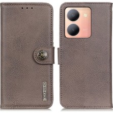 Hello-U Vivo Y36 5g Deri Cüzdan Telefon Kılıfı Cowhide Doku Damla Geçirmez Stand Kabuğu (Yurt Dışından)