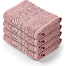 Bluenity Softy -  Pamuklu 4'lü El / Yüz Havlusu Seti 50 x 90 cm Pembe