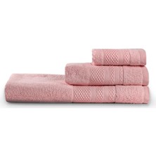 Bluenity Doğal Pamuklu 3'lü Banyo Havlu Seti Soft Rare 30 x 50+50 x 90+90 x 150 cm Pembe
