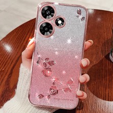 Hello-U Infinix Hot 30I Rhinestone Çiçek Glitter Telefon Kılıfı Gradyanı Tpu Damla Koruma Kapağı (Yurt Dışından)