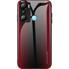 Hello-U Infinix Hot 20I 4g Temperli Cam Geri Yumuşak Tpu Çerçeve Telefon Kılıfı Karbon Fiber Doku Kapağı (Yurt Dışından)