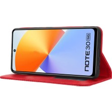 Hello-U Infinix Note 30 4g / X6833B / X6716B Manyetik Kapanış Telefon Kabuğu Retro Pu Deri Kapak Stand Cüzdan Kabuğu (Yurt Dışından)