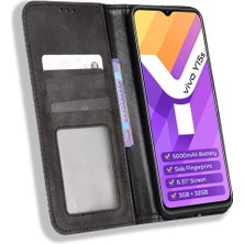 Hello-U Vivo Y15S/Y15A/Y10/T1/Y01 Şok Geçirmez Cüzdan Stand Retro Stil Baskılı Kasa Deri Manyetik Flip Telefon Kapağı (Yurt Dışından)