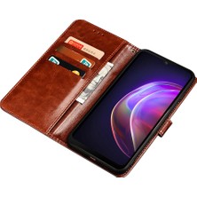 Hello-U Vivo Y78 5g / Y36 5g Çılgın At Doku Stand Telefon Kapağı Deri Manyetik Telefon Kılıfı (Yurt Dışından)