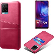 Hello-U Vivo Y21 / Vivo Y21S / Vivo Y33S Darbeye Dayanıklı Telefon Kaplaması Pu Deri ve Pc Telefon Kılıfı 2 Kart Yuvası ile (Yurt Dışından)