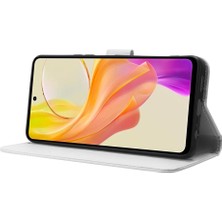 Xshop Vivo Y36 4g / Y36 5g Cep Telefon Kılıfı Stand Standı Pu Deri Kabuk Elmas Doku Telefon Kapağı (Yurt Dışından)