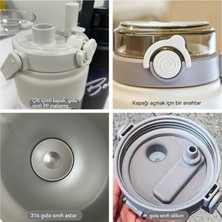 Dilele Çift Içecek Büyük Kapasiteli (1000ML/1200ML) Termos Bardak, 316 Gıda Sınıfı Taşınabilir Su Bardağı Taşınabilir (Yurt Dışından)