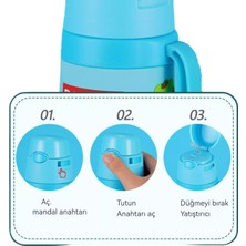 Dilele 316 Paslanmaz Çelik Çocuk Termos Bardak, 3D Stereoskopik Desen, Düşmeyi Önleyici Boya, 500ML (Yurt Dışından)